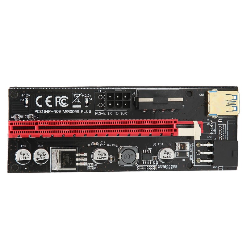 PCIE 1X to 16X Riser Card 4 Solid Capacitors 6