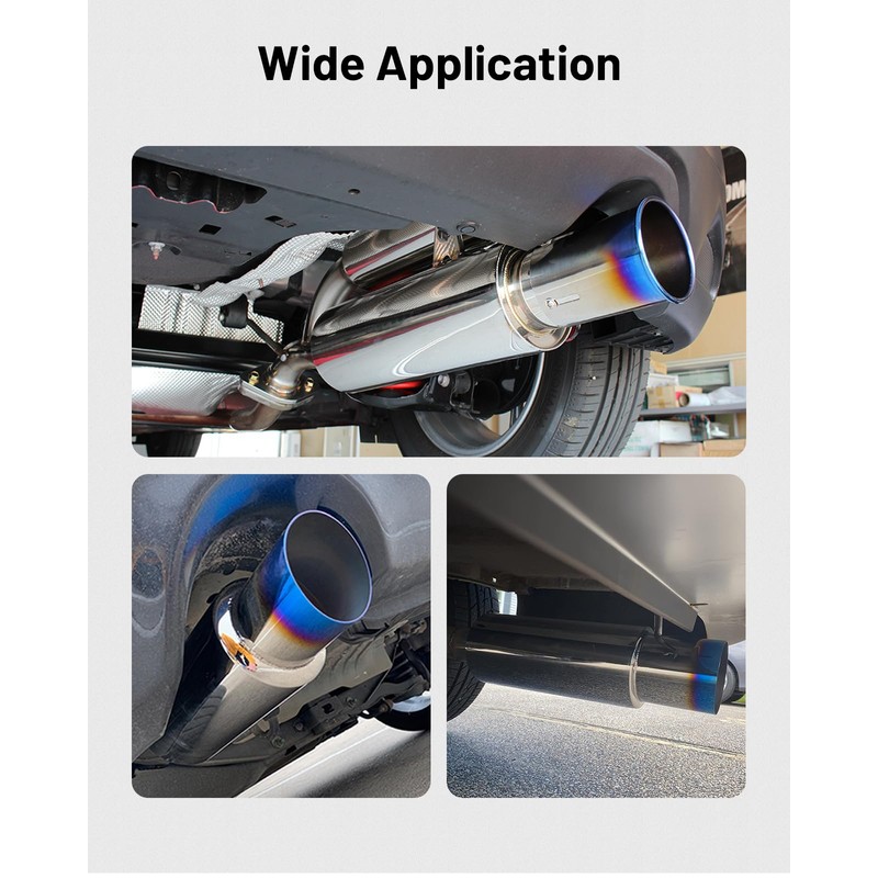EVIL ENERGY Exhaust Muffler,Stainless Steel Exhaust Tip,Universal 14.6" Length (Burnt,2.25"