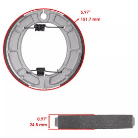 Caltric Brake Shoe for Yamaha Bear Tracker 250 YFM250 1999-2004 Rear Brake Shoes Atv New
