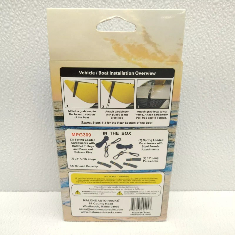 Malone Auto Racks SpeedLine Mini Ratchet Tie-Downs Kayak Canoe Jon