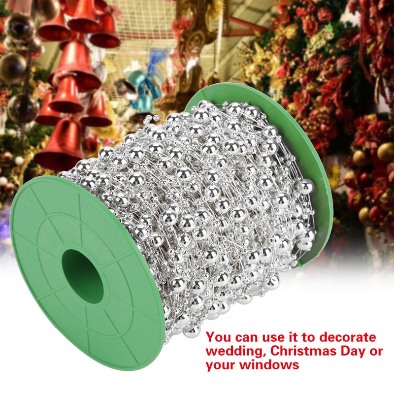 60m/roll Electroplating Pearl Wire Beads Garland String DIY Wedding Decoration