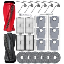 HoHumoca HoHumoca Zubeh?r Ersatzteile f1r Roborock Saros 10R Saugroboter, 1 Dual-Rollb1rste 4 Filter 6 Staubbeutel 6 Wischt1cher 6 Seitenb1rsten