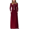 HAOMEILI Women's Long Sleeve Loose Plain Long Maxi Casual Dresses