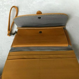 Time & Tru Women's Yellow Isabella Wristlet Smartphone Wallet  7.75" x 4.5" x 1"