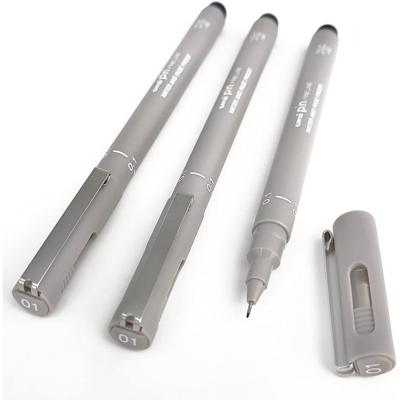 Uni Pin Fineliner Drawing Pen - Light Grey Tone -