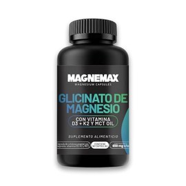 Magnemax Glicinato de Magnesio con Vitamina D3, K2 y MCT Oil, Suplemento Alimenticio, 90 Cápsulas de 650 mg