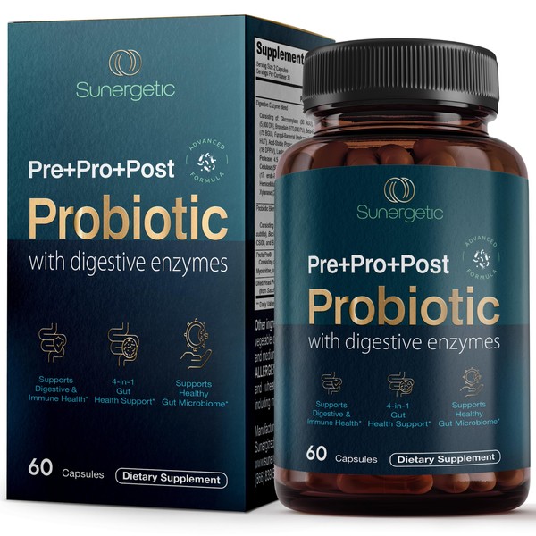 Premium 4-in-1 Probiotic Prebiotic, Postbiotic & Digestive Enzymes for Men