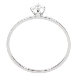 Happiness Boutique Women's Ring with Crystal in Silver Colour, Ring with Stone in Diamond Look, Minimalist Jewellery, Stainless Steel, Crystal Stainless Steel