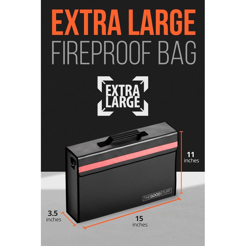 The Good Stuff Fireproof Document Box for Legal Documents, Passports,