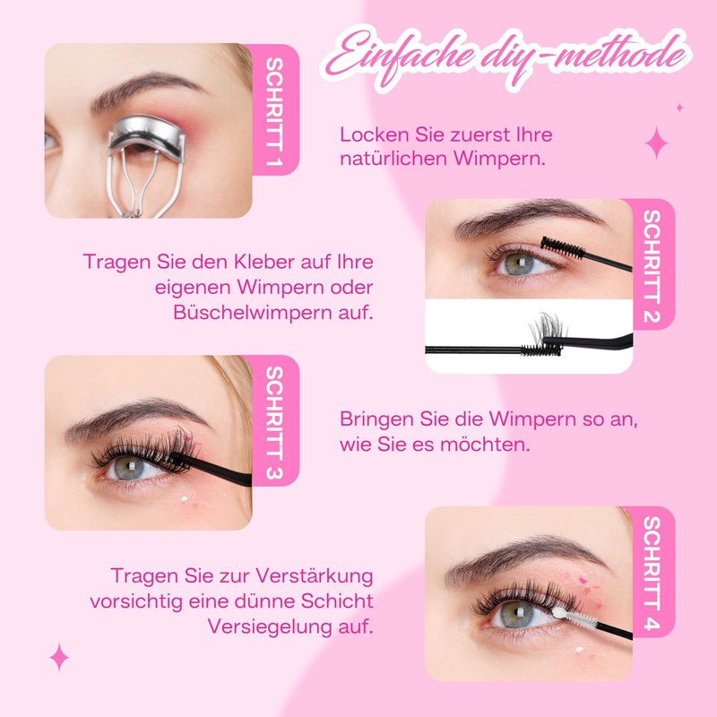 CALAILIS Individual Eyelashes, 168 Pieces, DIY Cluster Eyelashes, D Curl,