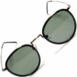 [FashionBerry] ブラック・アンティークゴールド×グリーン サングラス 度なしメガネ ファッションメガネ めがね 眼鏡 メンズ レディース 丸 四角 透明 色付き 小さい 大きい 軽い ゴルフ 運転 車 釣り uvカット 登山 夏 旅行 紫外線カット 1050509-F-700