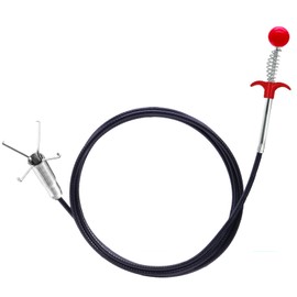 SHUOGUO 76 inch Drain Snake，Flexible Grabber Claw Pick Up Reacher Tool,Drain Clog Remover - Gutter Cleaning Tools for Home Sink, Bathroom Tub,Drain, Toilet, Tight Spaces