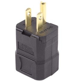 Journeyman-Pro 515CPV Clamshell 15 Amp 120-125 Volt, NEMA 5-15P, 2Pole 3Wire, Straight Blade, Male Plug Replacement Cord Outlet, Commercial Grade PVC Black (2)