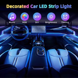 Acrylic Interior Car LED Strip Light, Dreamcolor 22-in-1 RGB Ambient Lighting with APP, 16 Million Colors 175in 600LED Music Sync Lights for Night Driving, Home, Camping & Gift Decor