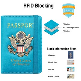 FACATH Passport Holder Cover Case Travel Wallet Case Passport Cards Protector Leather Card Case RFID Blocking Travel Accessories Document Organizer