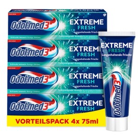 Odol-med3 Extreme Fresh Toothpaste for Long-Lasting Freshness, 4 x 75 ml
