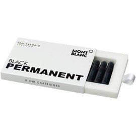 Montblanc Ink Card Permanent Black 1 Pack = 8CART PF Brand