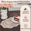 kilofly Crochet Cotton Lace Placemats Doilies 4pc, Oval, Beige, 7.8