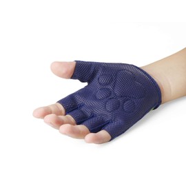 Kids Half Finger Gymnastics Gloves for Age 1-9 Boys Girls Climbing Biking Good Grip Control Gloves for Gymnastics Balance Boards Outdoor Sports (Blue, S)