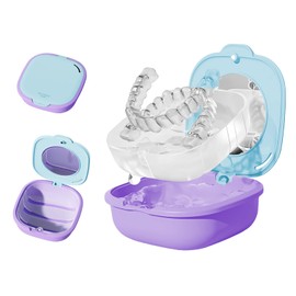 GmeDhc Zahnprothesen Box, Prothesendose, Zahnschiene Box, Dental Pod, Zahnspangendose, Unsichtbare Zahnspangen Aufbewahrungsbox fur Halterung, Reinigungsbox