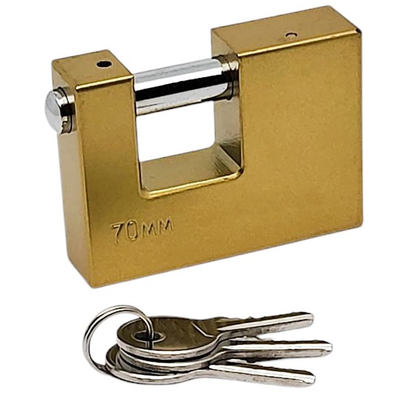 FAST WORLD SHOPPING 3 Keys Brass Shackle Padlock with Shackle