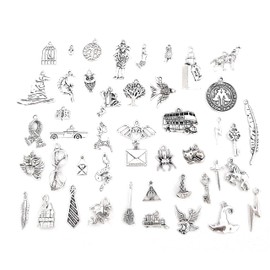 Seashell Crafter Hedwig & Dobby the House Elf Hogwarts Wizard Harry Book/Movie Theme Charms - Antique Silver Zinc Alloy Mischief Managed (Full Dobby Set)