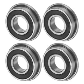 M METERXITY 4-Pack F6900-2RS Flanged Ball Bearing, 10 x 22 x 6mm Double Rubber Shielded Chrome Steel (GCr15) Flange Rip Bearings for Wheelbarrow/Printer/Fax Machines/Power Tools