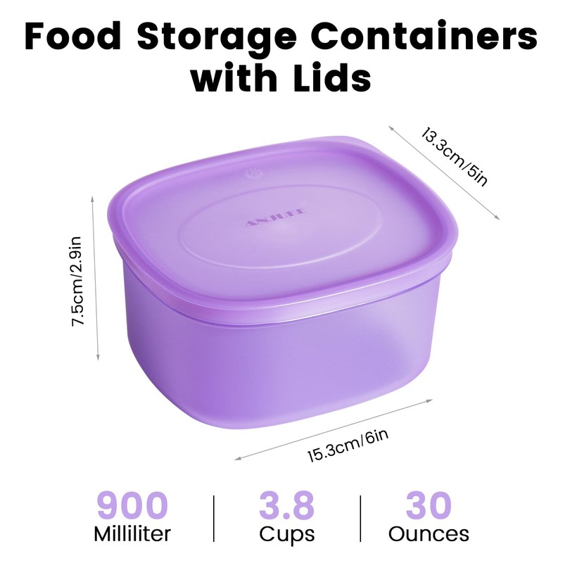 ANJUKE 7-Pack Meal Prep Containers (500ml / 17oz) — Reusable