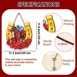 Yarcooly Kentucky Decorations Kentucky Hanging Sign Horse Racing Door Sign Kentucky House Decor Kentucky Party Decorations and Supplies for Home Party