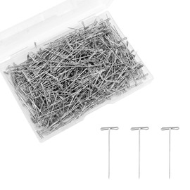 Pack of 500 Needles for Wigs, 3.8 cm T-Needles Jewellery and Sewing Metal T-Needle for Making Jewellery and Wigs for Hanging Pictures Craft Supplies