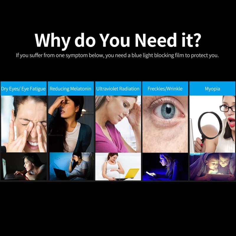 Blue Light Blocking Screen Protector 2 Sides Optional Installation Anti