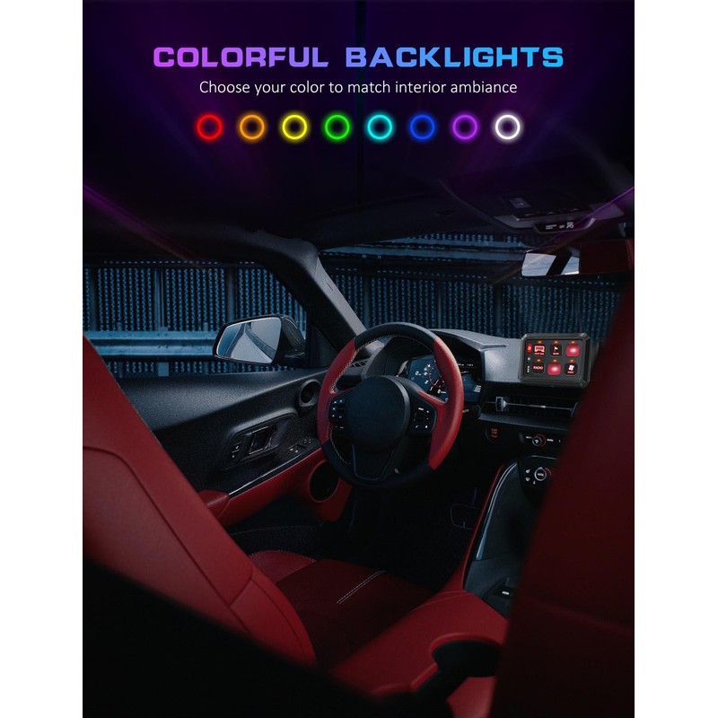 Chelhead 6 Gang Switch Panel 4 Inch RGB Backlit Dimmable