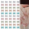 JRYXDS 60 Stück 3D Regenbogen-Schleifen Nageldesign - Resin Strass Accessoires