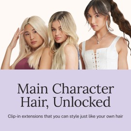 Zala Clip In Hair Extensions - 100% Remy Human Hair - Natural, Silky & Straight Discreet Clip in Extensions - Blend Easy into Natural Hair - 5 Piece Set, in Natural Black (85g / 16 inch)