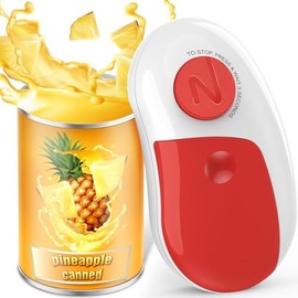 One-Touch Electric Can Opener, Fits All Size Can With Smooth Edge, Hands Free Electric Can Openers for Kitchen, Kitchen Gadgets