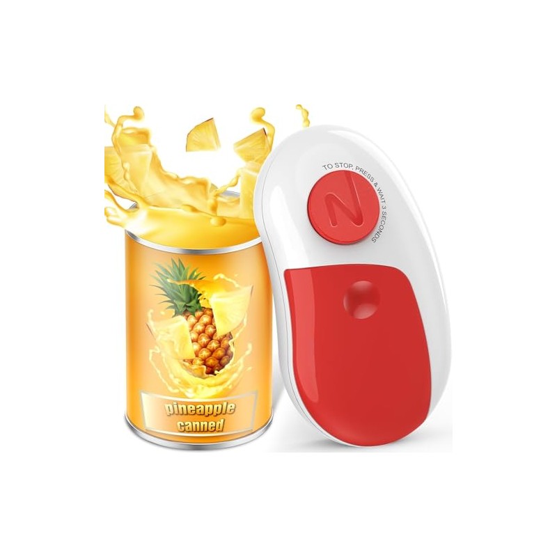 One-Touch Electric Can Opener, Fits All Size Can With Smooth