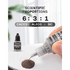 Visbella 7 Seconds Speedy Fix Strong Instant Adhesive & Filling Powders Reinforcing Waterproof Super Repair Glue Fix for Metal Surfaces & Hard Plastic Products (Black 2PC)