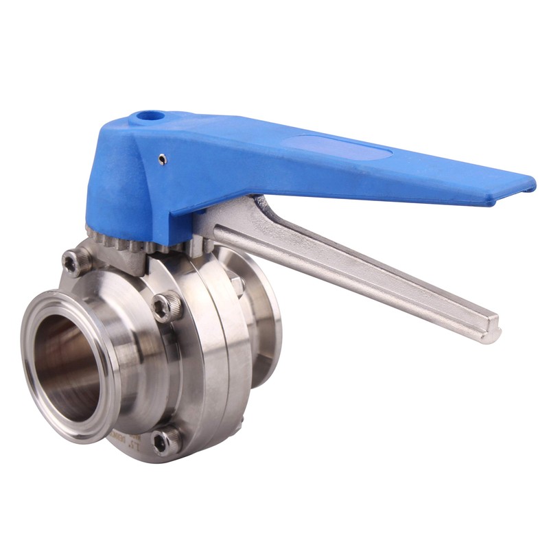 DERNORD Butterfly Valve with Blue Trigger Handle Stainless Steel 304