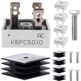 DAOKAI 5Pcs KBPC5010 Bridge Rectifier Diode, 50A 1000V Single Phase, High Power 1000 Volt Full Wave Electronic Silicon Diode with Heat Sink and Screws