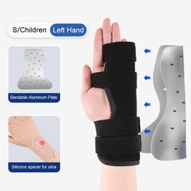 Pinky & Ring Finger Splint Brace - Left Hand Brace Support for Boxer Fracture, Mallet Finger & Dislocation, Arthritis, Sprain, Broken, Little Finger Cast Immobilizer Straightener (4th/5th Metacarpal)