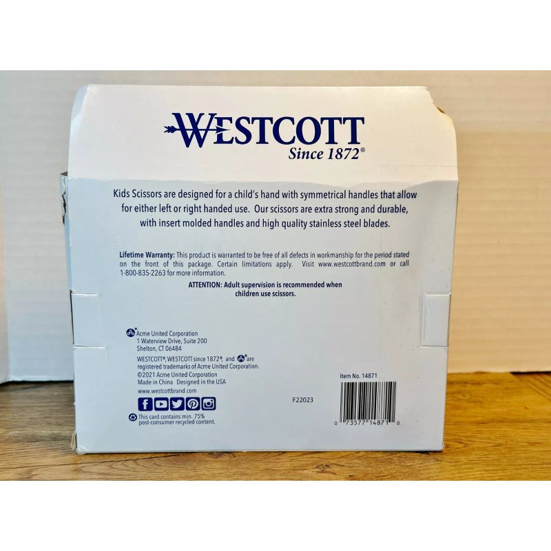 Westcott *12-PACK* Westcott 5" Blunt-Tip Kids' Scissors ANTI-MICROBIAL Ambidextrous 14871