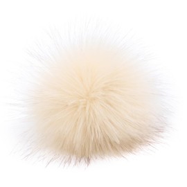 SYSUII Pack of 10 8 cm Faux Fur Pompom Fur Pompoms for Hats Beanies Fur Pompom Artificial Hair Ball for Bag Pendants Key Ring Decoration Clothing Accessories Beige