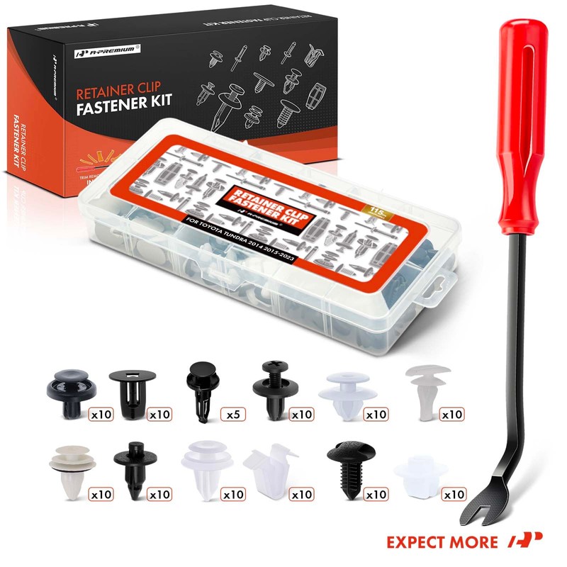 A-Premium 115 PCS (12 Sizes) Car Retainer Clips Kit Compatible