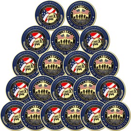 Huquary 20 Pcs Military Challenge Coins Veteran Thank You Coins Thank You for Your Service Coins Veterans Day Gifts Veteran Challenge Coins Bulk for Men Women Veterans Presents(Stylish)