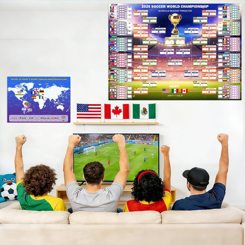 2026 World Soccer Tournament Extra Large Schedule Poster Set (43"