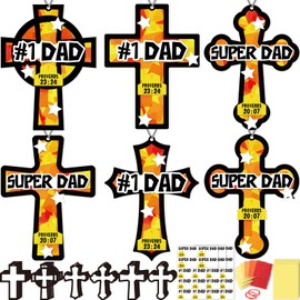 36PCS Fathers Day Crafts Bulk: Father's Religious Paper Suncatchers, Christian Sunday School Classroom Activity DIY Kits Gifts Decorations, Window Stained Glass Effect Art Supplies
