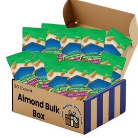 Almond Snack Packs – 30 Count 100 Calorie Nut Snack Bags – Bulk Individually Wrapped Roasted Almonds for School, Office, and On-the-Go Snacking Assembled by Bussin Boxes