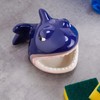 NiHome Fun Shark-Shaped Ceramic Sponge Holder with Open Mouth for