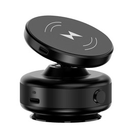 MAXWIN KIT47P-B Vacuum Suction Smartphone Holder, MagSafe, Wireless Charger, In-Car, Supports Up to 3.3 lbs (1.5 kg), Magnet, Electric, Vacuum Suction Cup, Windshield Holder, 360° Angle Adjustment,