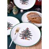 Set of 4 Christmas Dinner Plates Set, Christmas Tree Plates